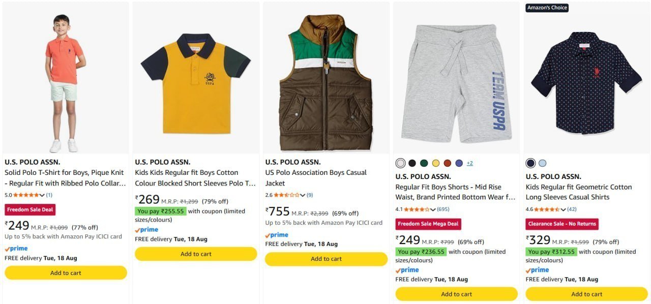 86 On U S Polo Assn Clothing Men Women Boys G