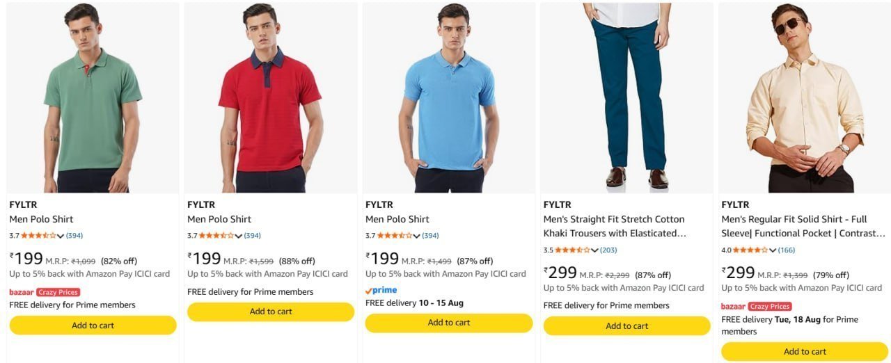 87 On Fyltr Clothing Starts At Rs 199