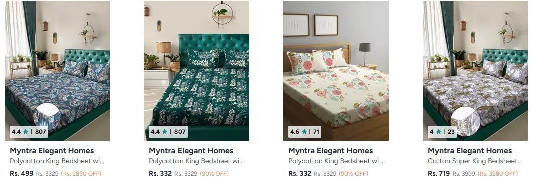 90 - Elegant Homes Bedsheet With 2 Pillow Covers