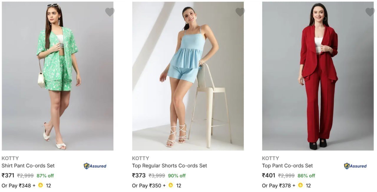 90 On Kotty Co Ords For Womens