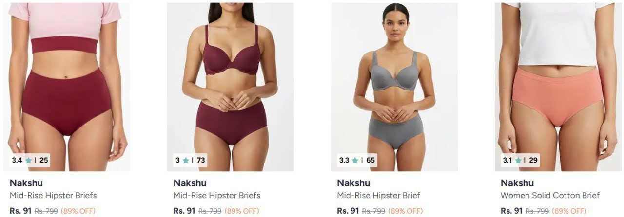 90 On Women Nakshu Briefs