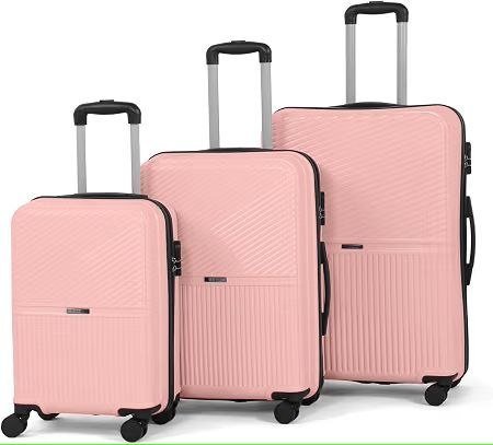 999teakwood Set Of 3 8 Wheels Trolley Bag