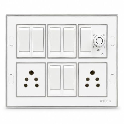 A1 Led 12 Modular Switch Board With 7 Switche