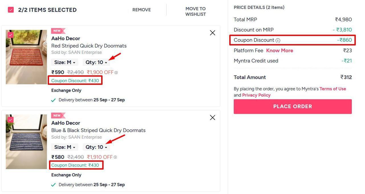 Add 10 Quantity Add 10 Quantity Go To Cart - See