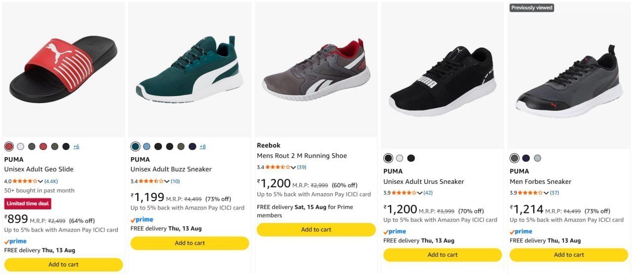 Adidas Reebok Puma Shoes Start 899 Men B Casu