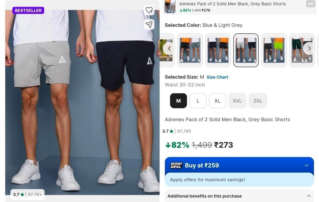 Adrenex Shorts (pack Of 2) 273