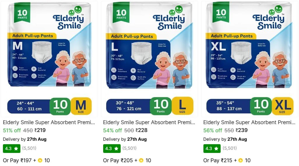 Adult Diapers From 219