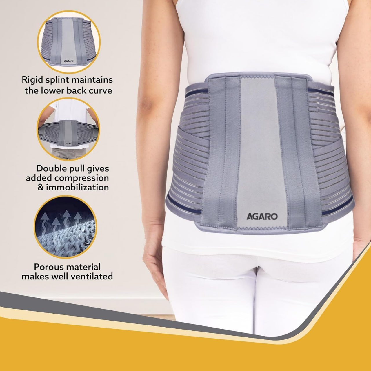 Agaro Contoured Ls Belt Lower Back Pain Relief 592