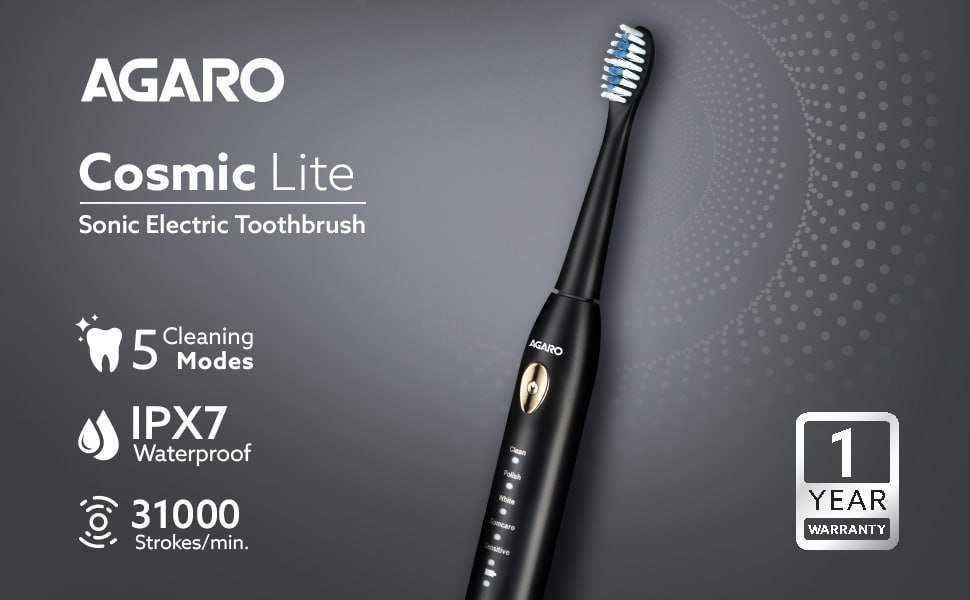 Agaro Electric Toothbrush With 2 Brush Heads 