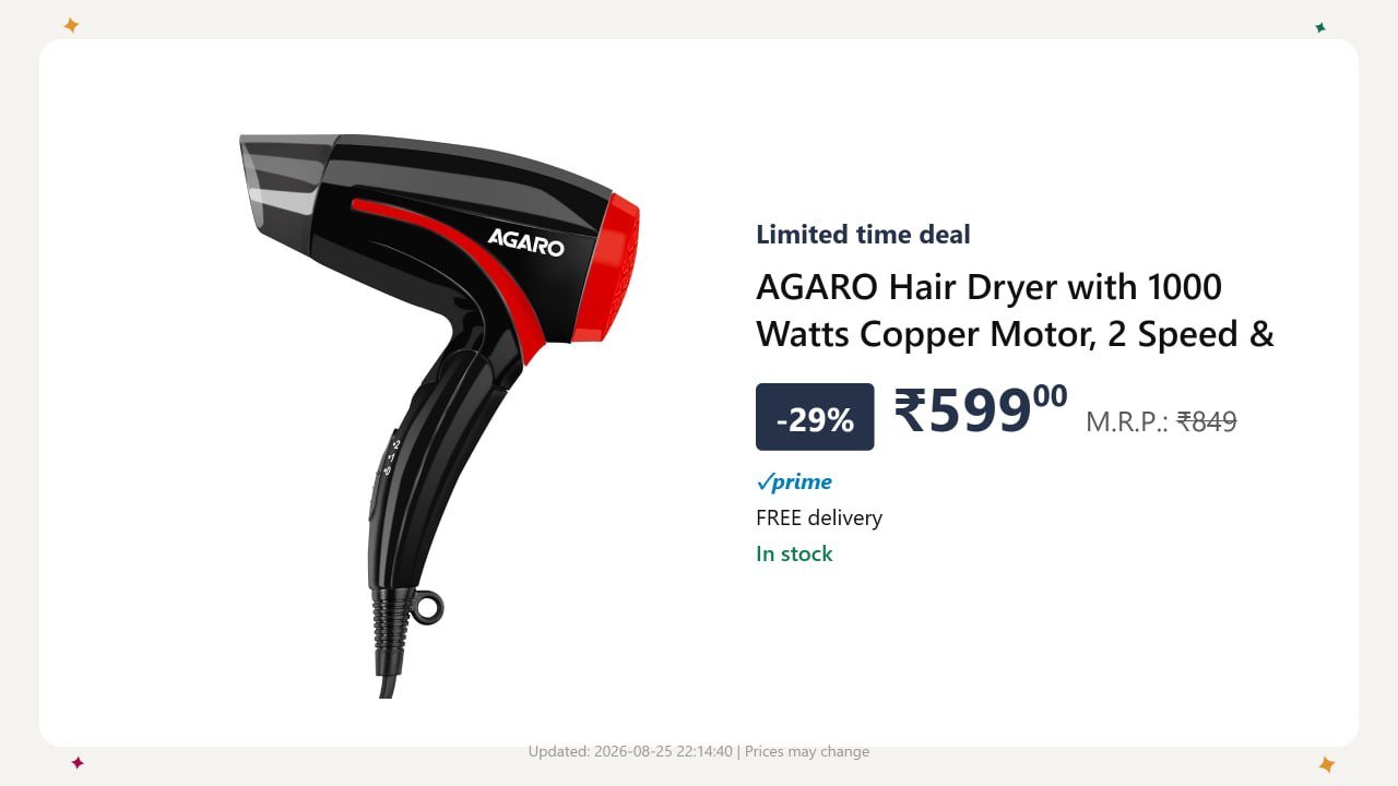 Agaro Hair Dryer 599