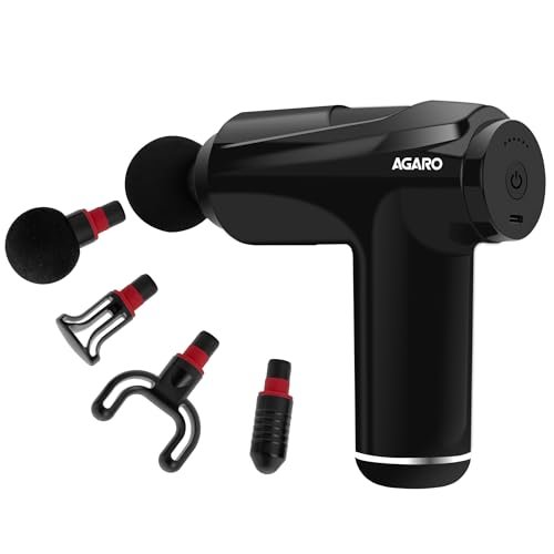 Agaro Primo Gun Massager 4 Heads 6 Speed Rechargea
