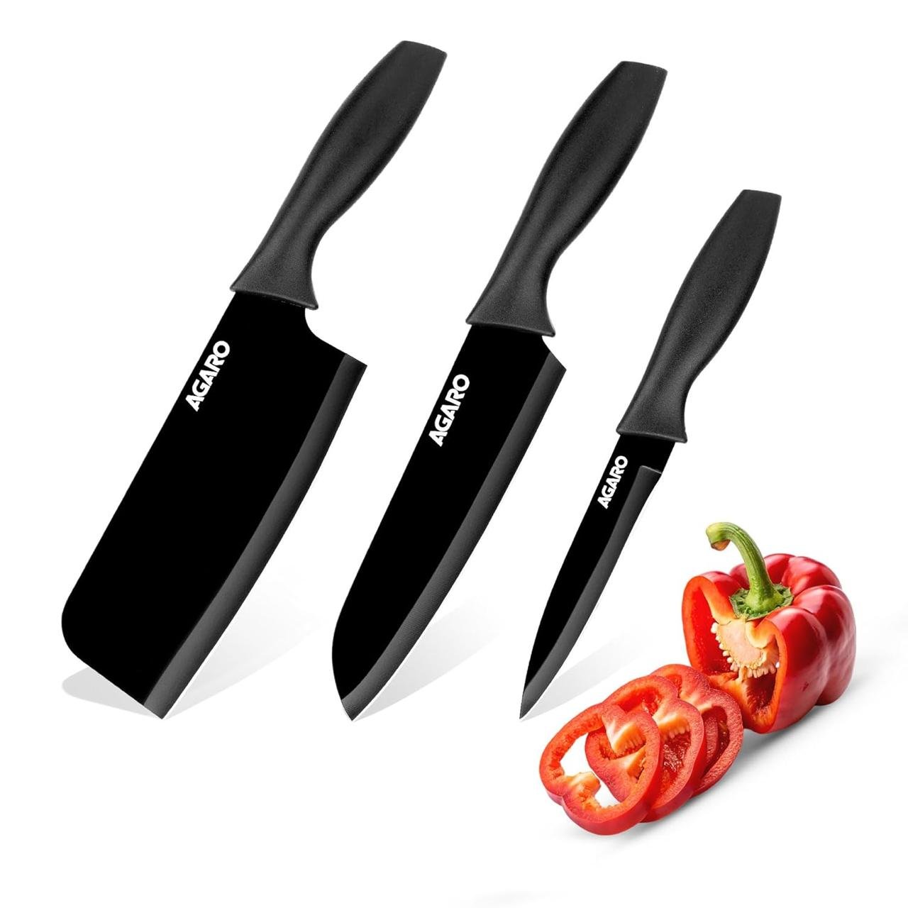 Agaro Royal 3in1 Kitchen Knife Set Stainless 