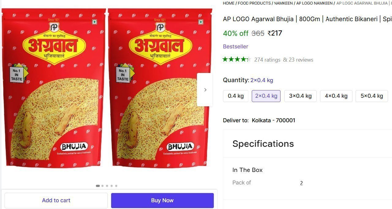 Agarwal Bhujia 800gm 217