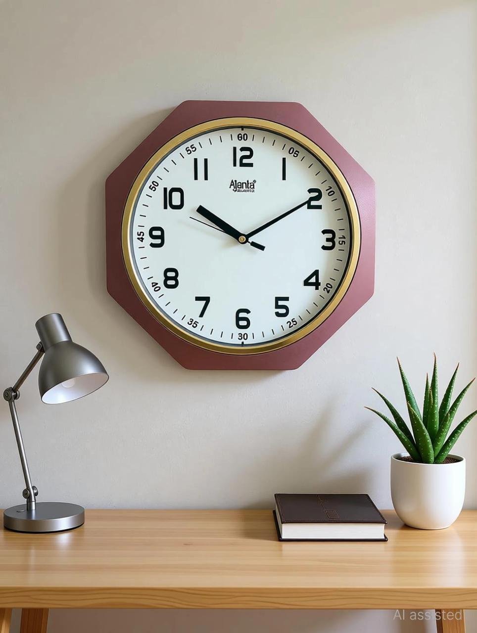 Ajanta Analog 25 Cm X 25 Cm Wall Clock (brown With