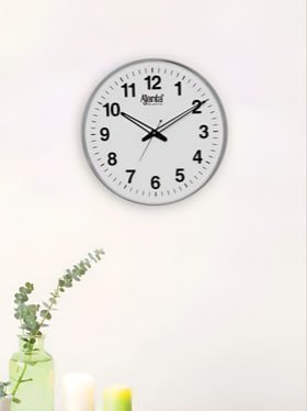 Ajanta White Black Analog Fashion Wall Clock 