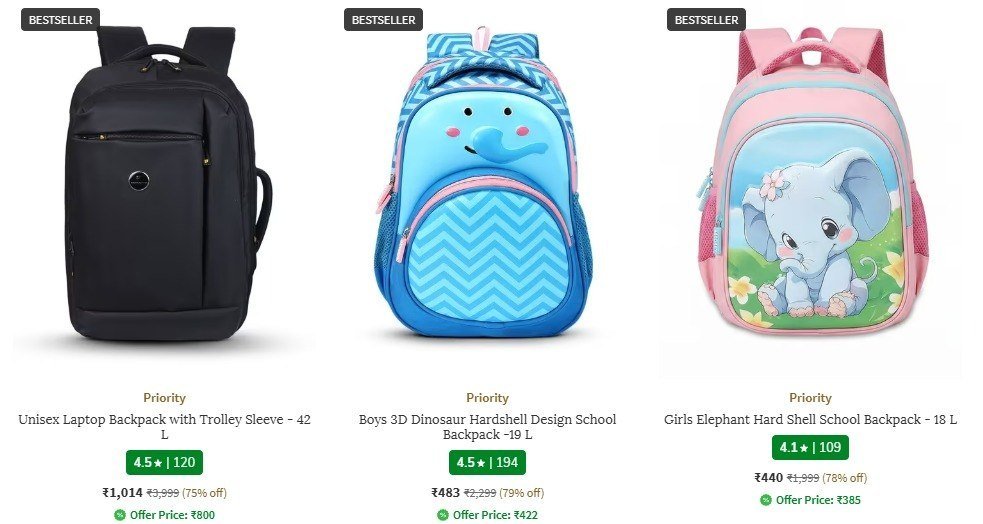 Ajio 75 On Priority Bags Link Many Options Av