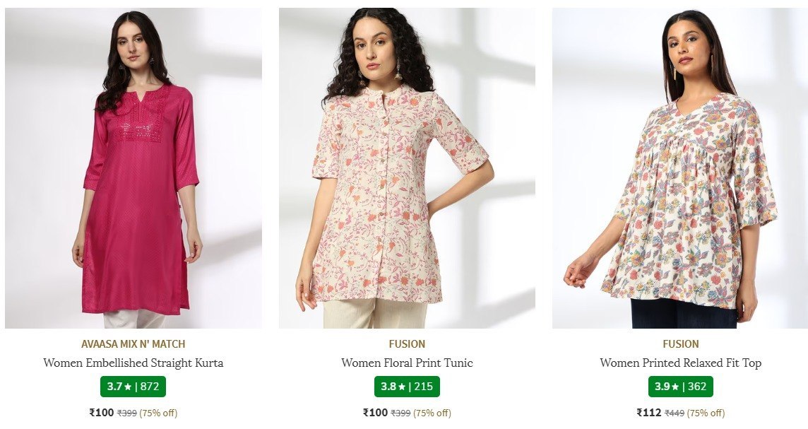 Ajio 75 On Women Regular Top Starting From 100link