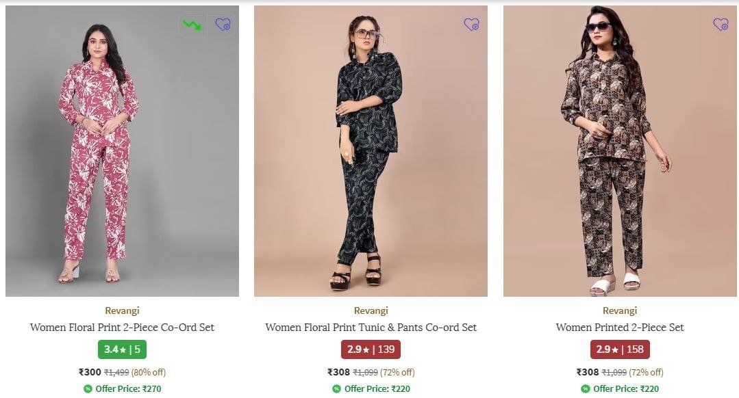 Ajio 80 On Co-ord Sets Starting Just 300 Link