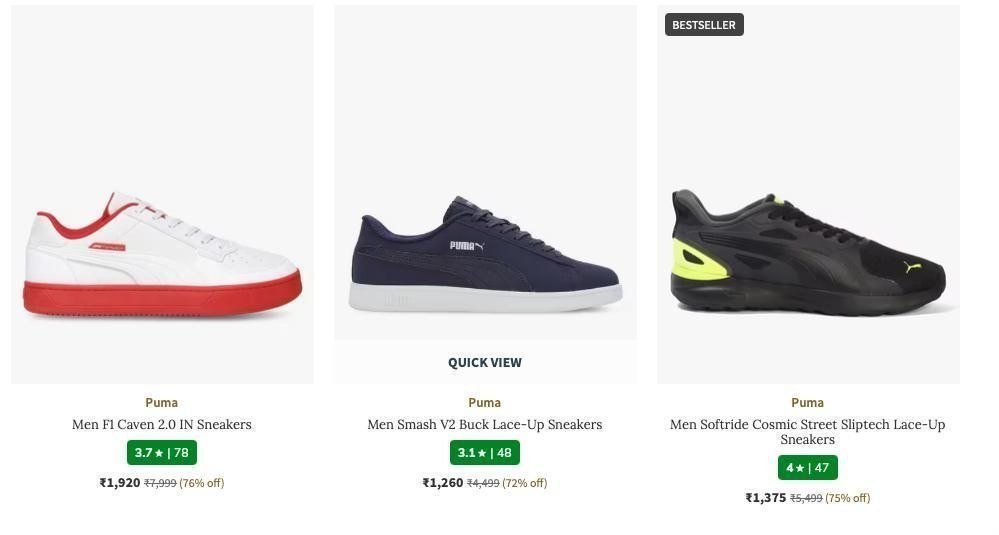 Ajio 80 On Premium Footwearspuma Adidas Skechers N