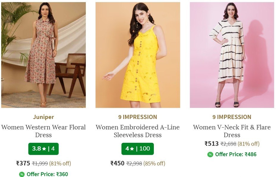 Ajio 80 On Women Dresses Gownslink - ajio deals today