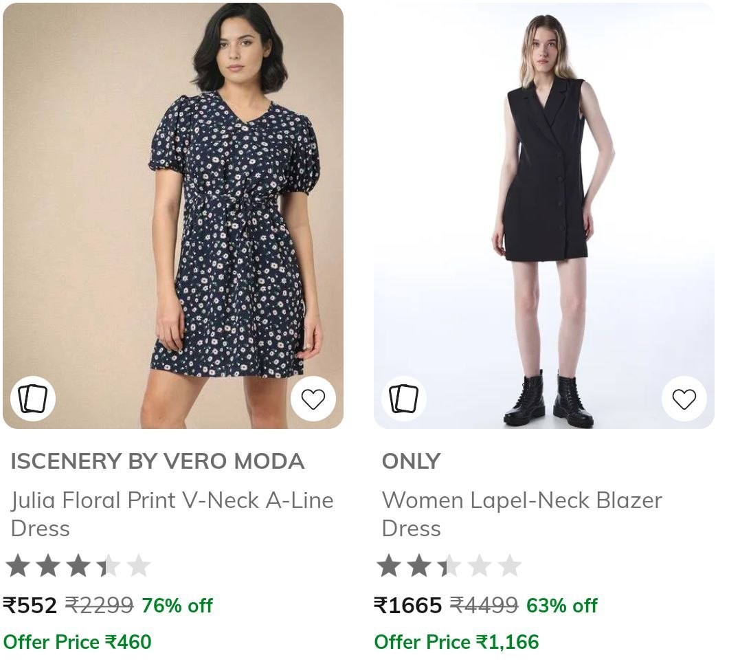 Ajio 80 Vero Moda Women S Clothing Dresses Tops T-shirts Sweatshirts Jeans - ajio deals today