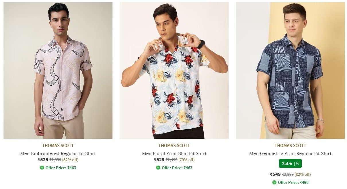 Ajio 82 On Thomas Scott Shirts Starting From 
