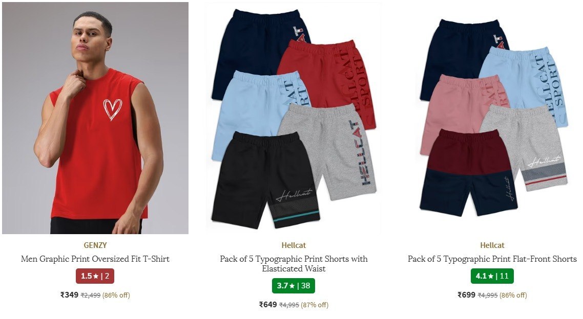 Ajio 87 On High Star Shortslink