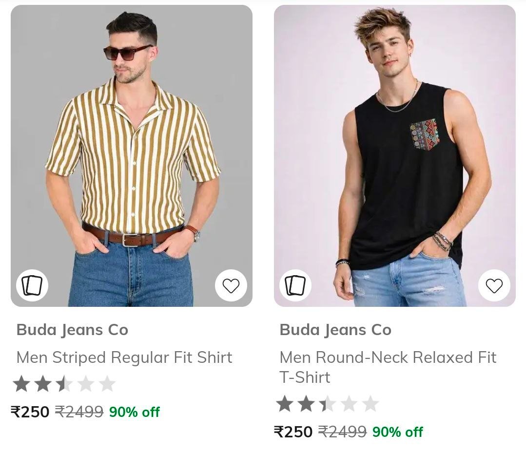 Ajio 90 On Buda Jeans Co Clothing Men Women
