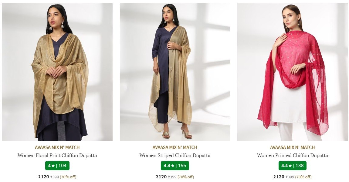 Ajio Branded Women-dupattas Starting Just 120 Link