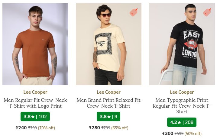 Ajio Lee Cooper T-shirt Starts 240