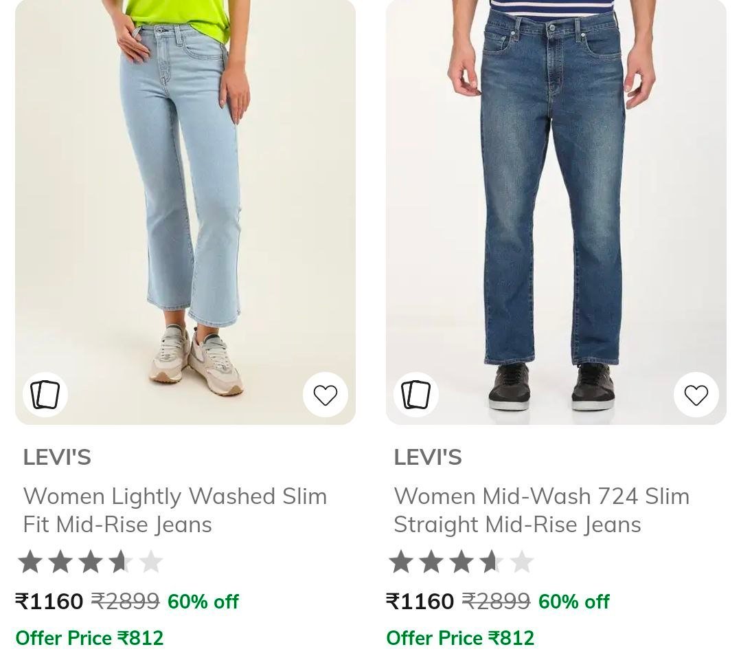 Ajio Loot 70 On Levi S Clothingwomen S Jeans 