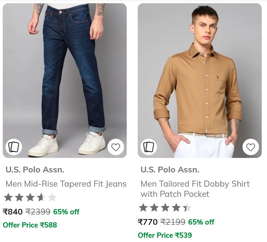 Ajio Loot 70 On Uspa Clothing Mens Womens Boy