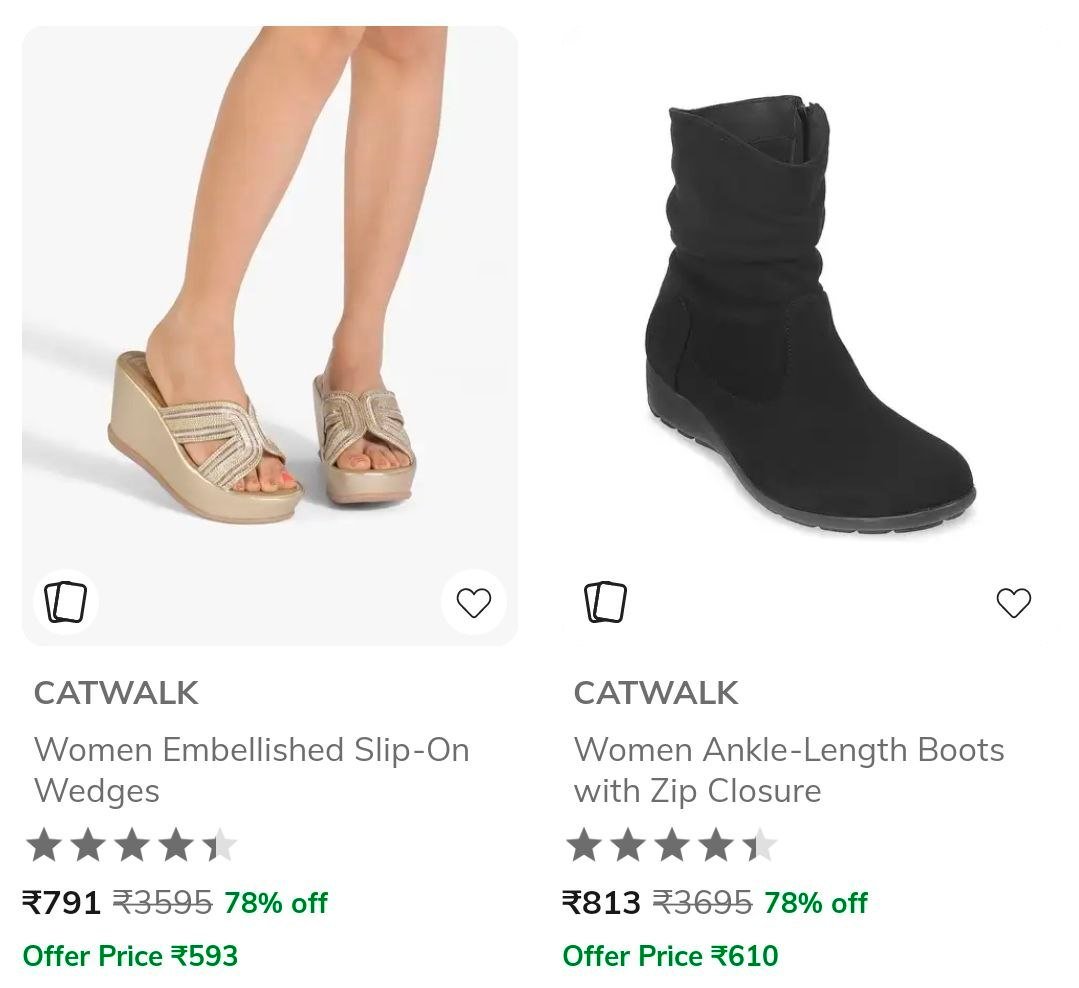 Ajio Loot 78 On Catwalk Women Footwears