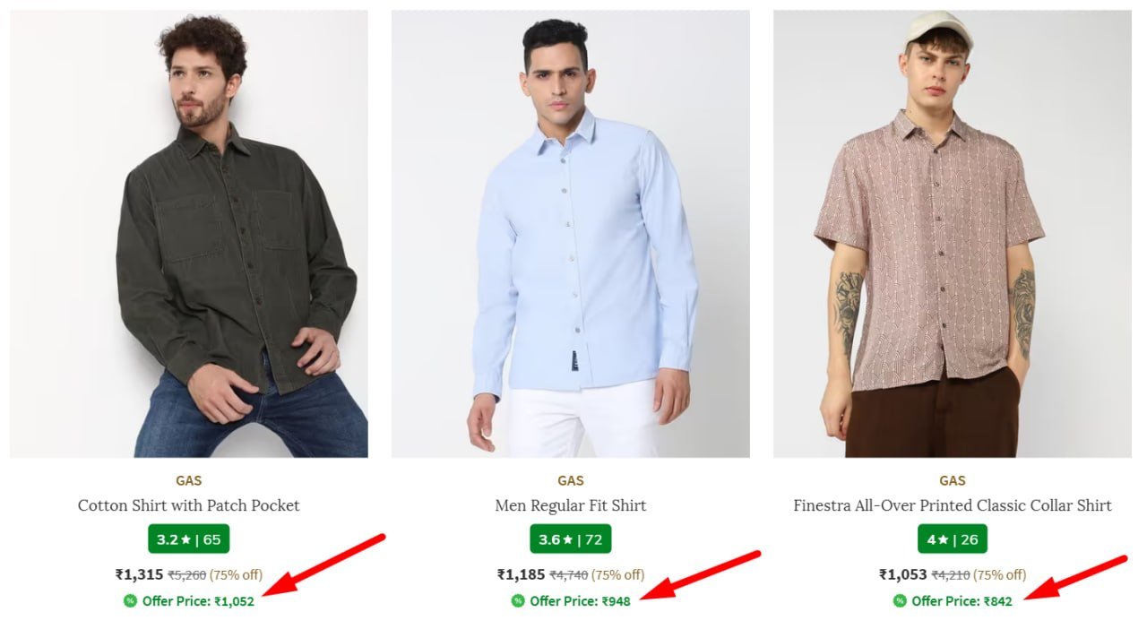 Ajio Loot 80 On Branded Clothing Men Shirts J
