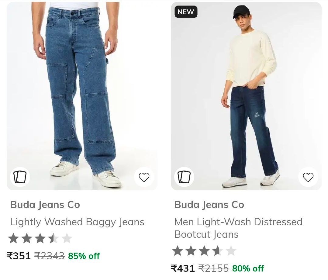 Ajio Loot 80 On Buda Jeans Mens Clothing T-sh