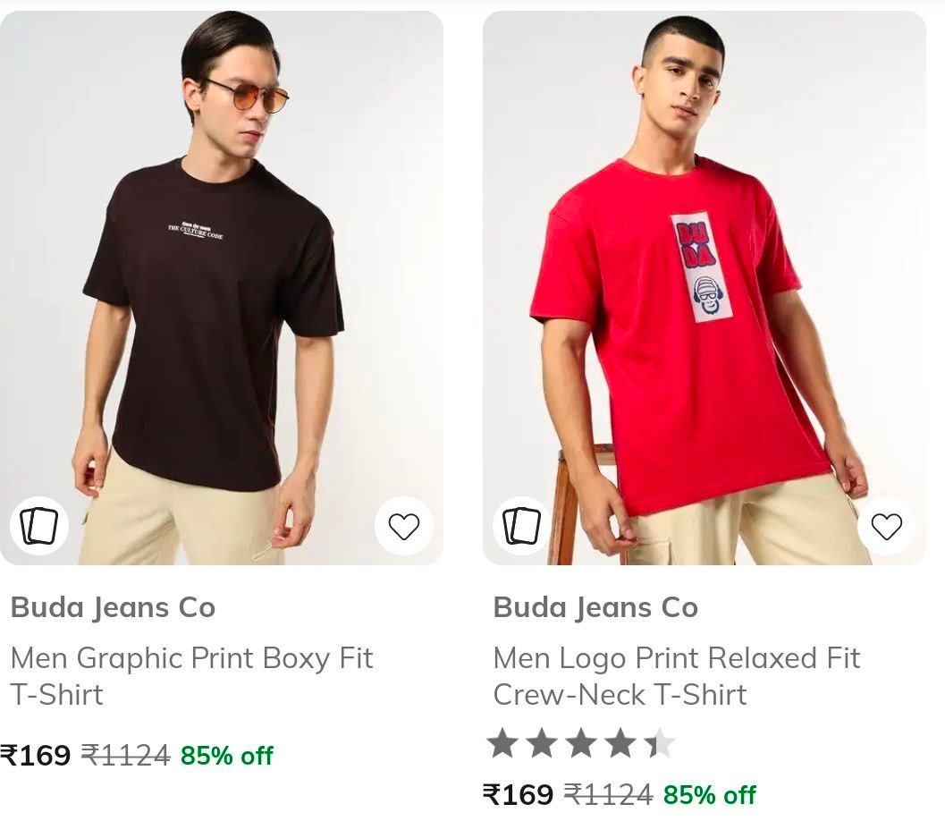 Ajio Loot 85 On Buda Jeans Mens Clothing T-sh