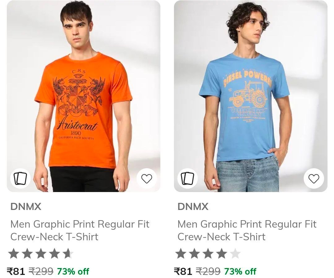 Ajio Loot Dnmx Clothing Starts Rs 81 Bank Offers Mens T-shirts Jeans