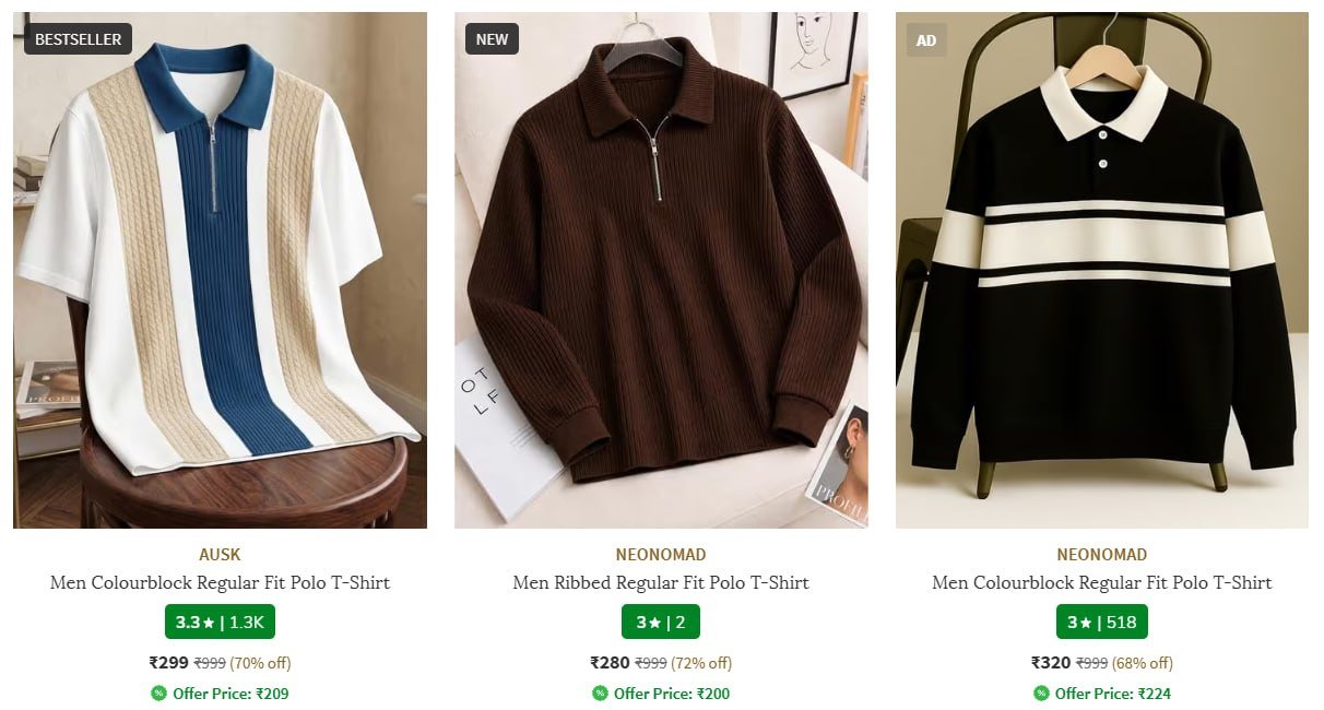 Ajio Loot Fashion Deals Starting Under 399men