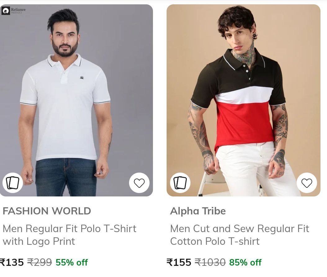 Ajio Loot Men Polo Tshirts Starts At 100 Over