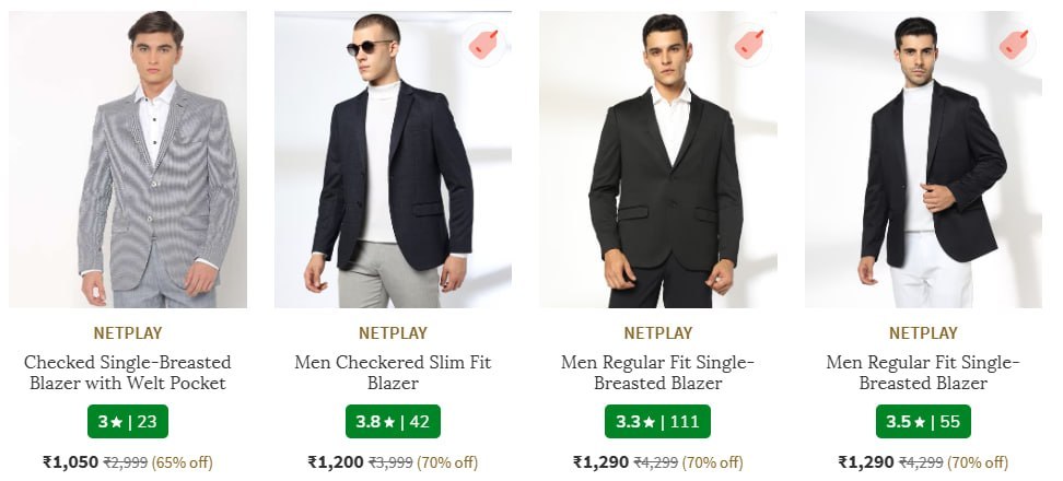 Ajio Loot Netplay Notched Lapel Blazer Starti