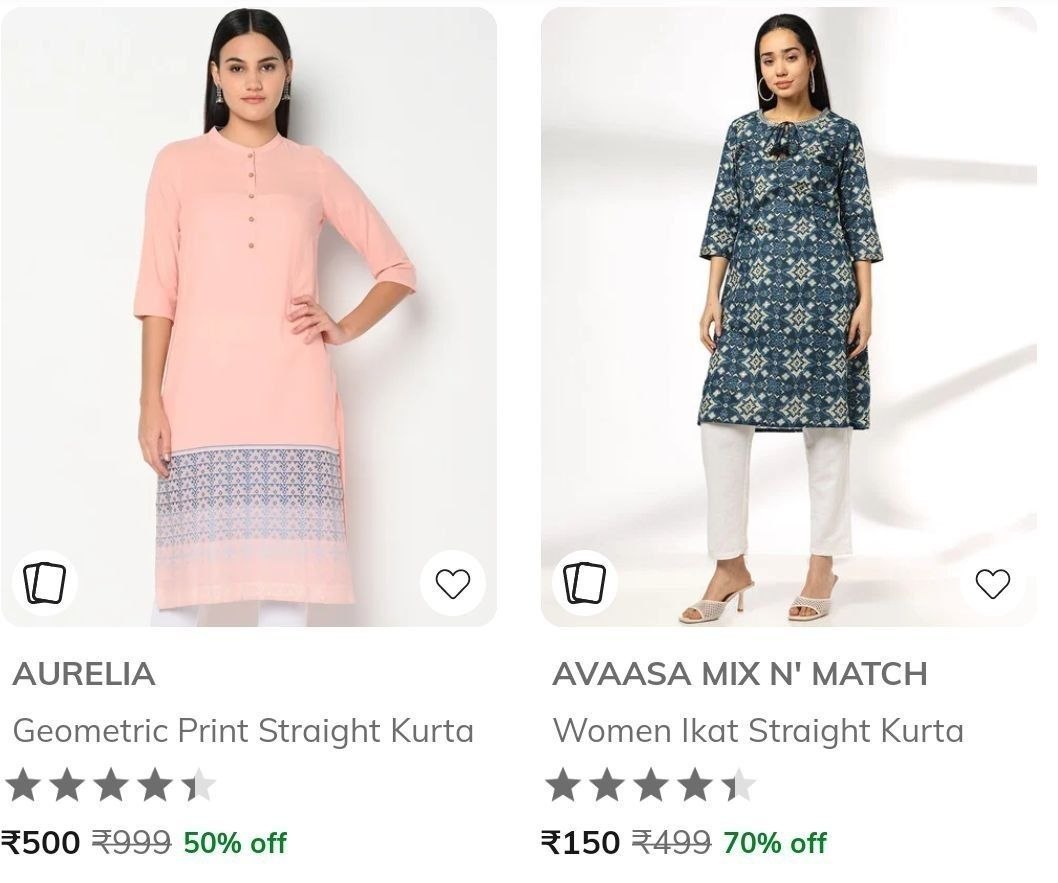 Ajio Loot Women S Kurta Starts At 150