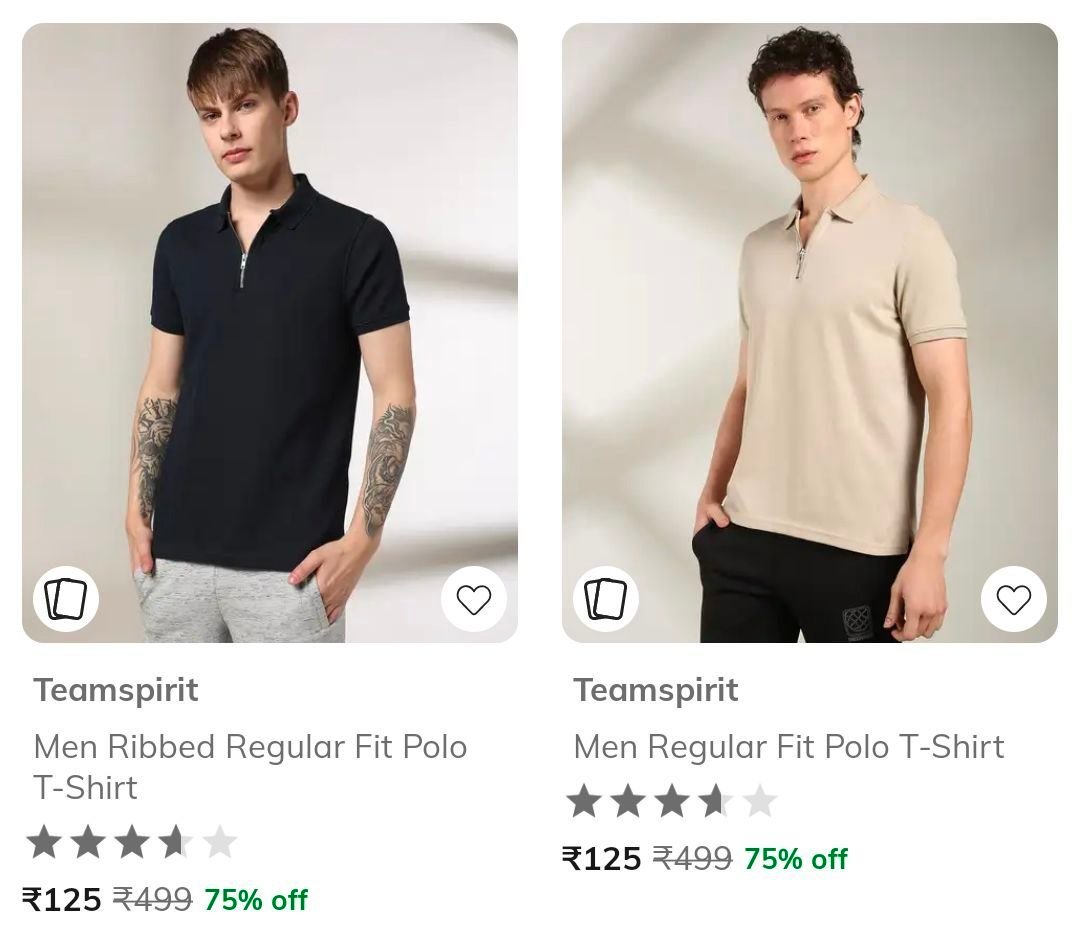 Ajio Men Polo T-shirts Starts 125oversized T-