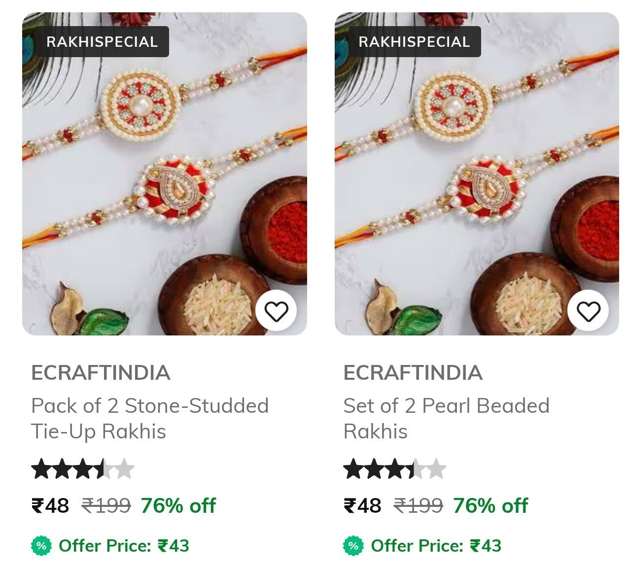 Ajio Rakhi Set Of 2 Start 48low To High Use R