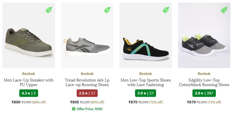 Ajio Reebok Men S Shoes Starts At 800