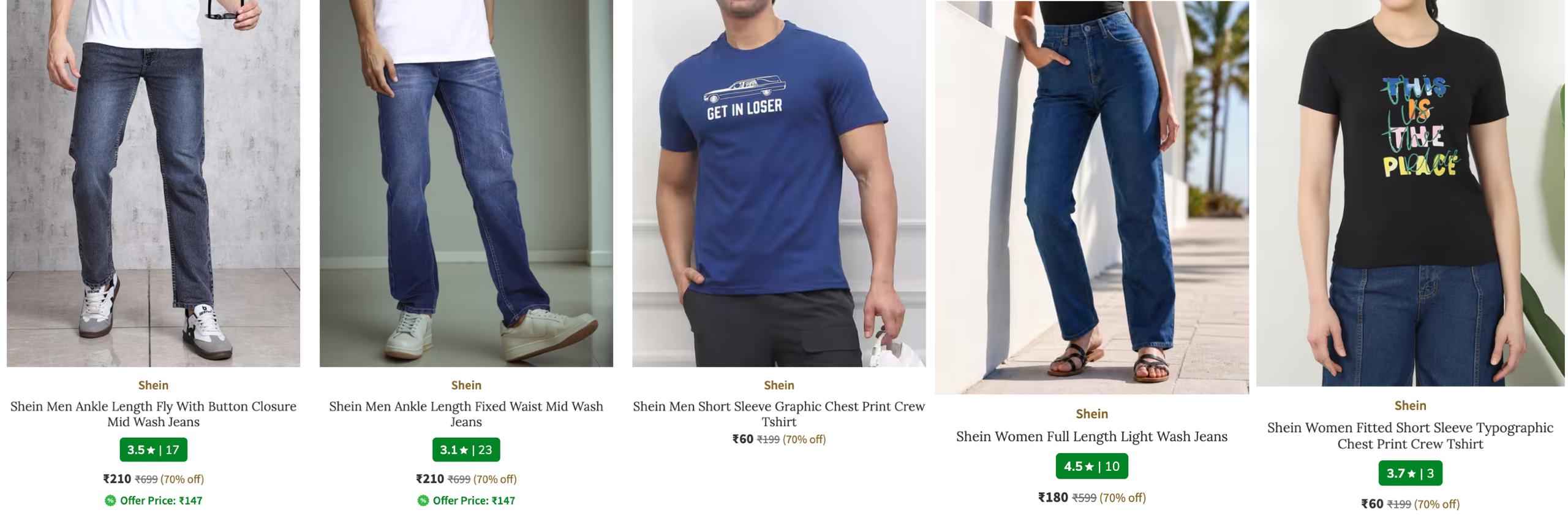 Ajio Shein Clothing Starts 60 Women Low To Hi