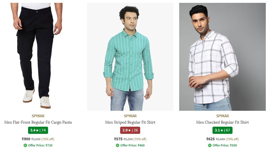 Ajio Spykar Clothing 75 Men S Women S - ajio deals today