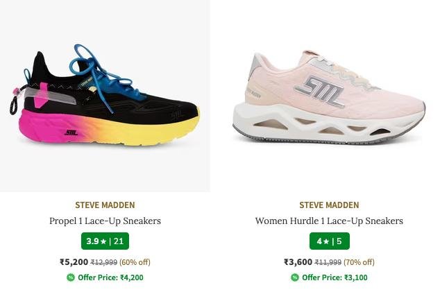 Ajio Steve Madden Footwear Sale Up To 60 On P