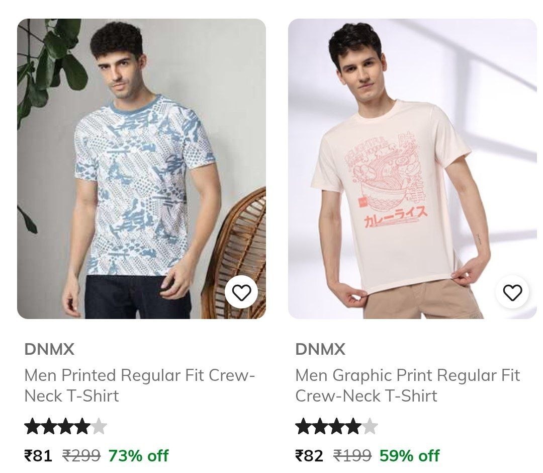 Ajio Tshirts Starts 81men S Women Jeans Start
