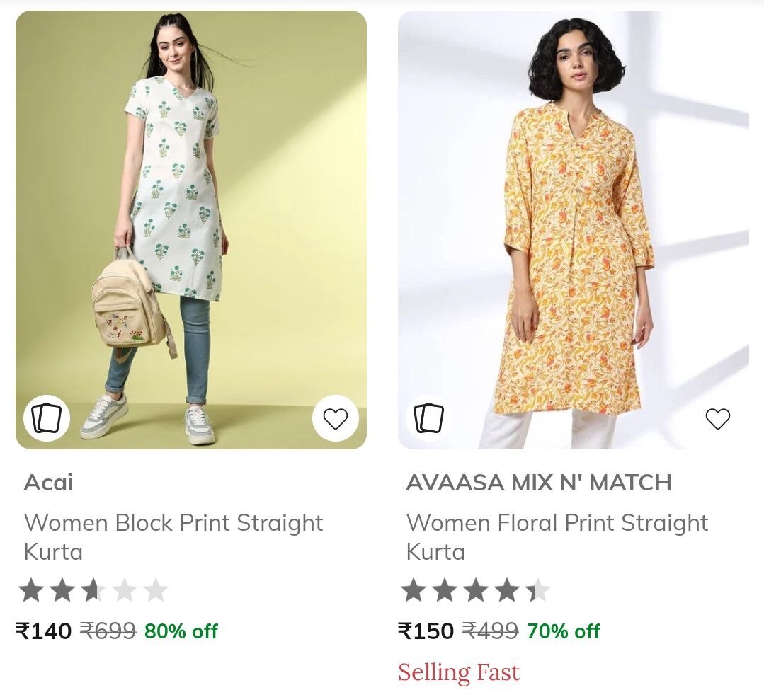 Ajio Women S Kurta Starts At 150
