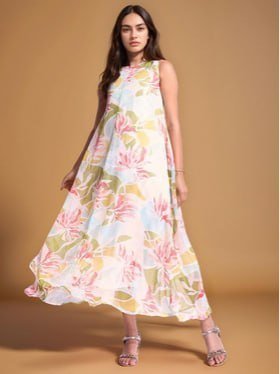 All About You Floral Print Chiffon A-line Max